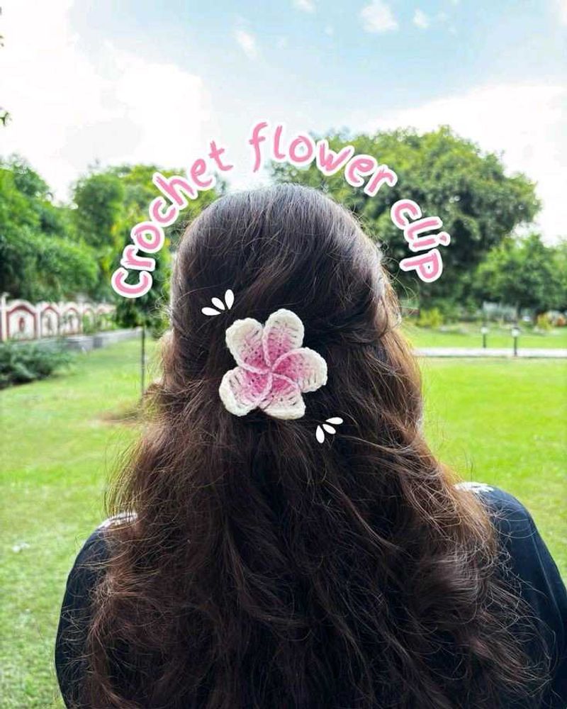 Crochet Flower Hair Clip
