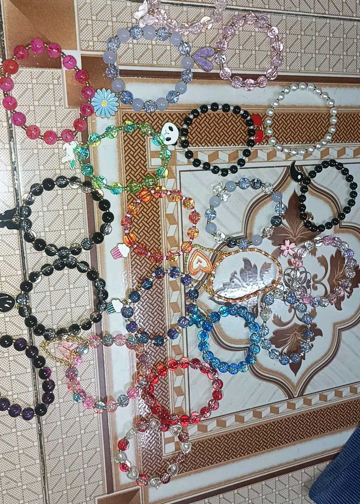 Beaded Charm Bracelets - Handmade