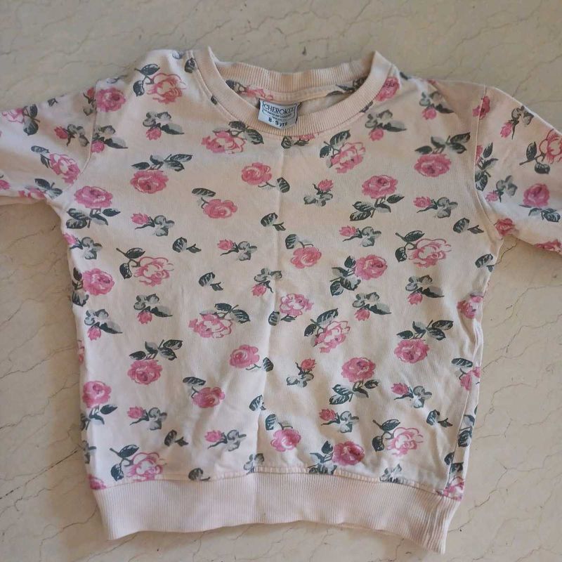 Floral Print Sweatshirt for 7 to 9 yr old girls