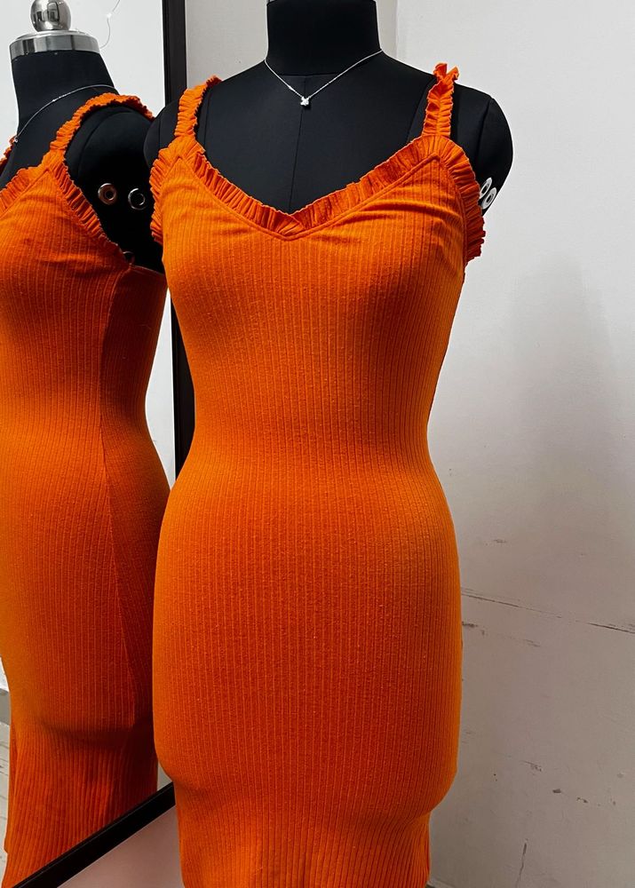 Zara Orange Midi Dress