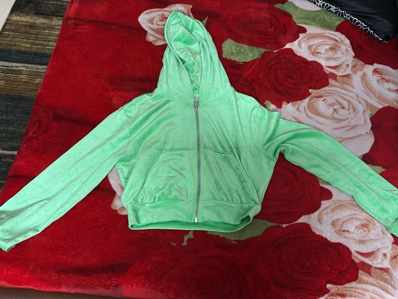Mint Green Zip-Up Hoodie