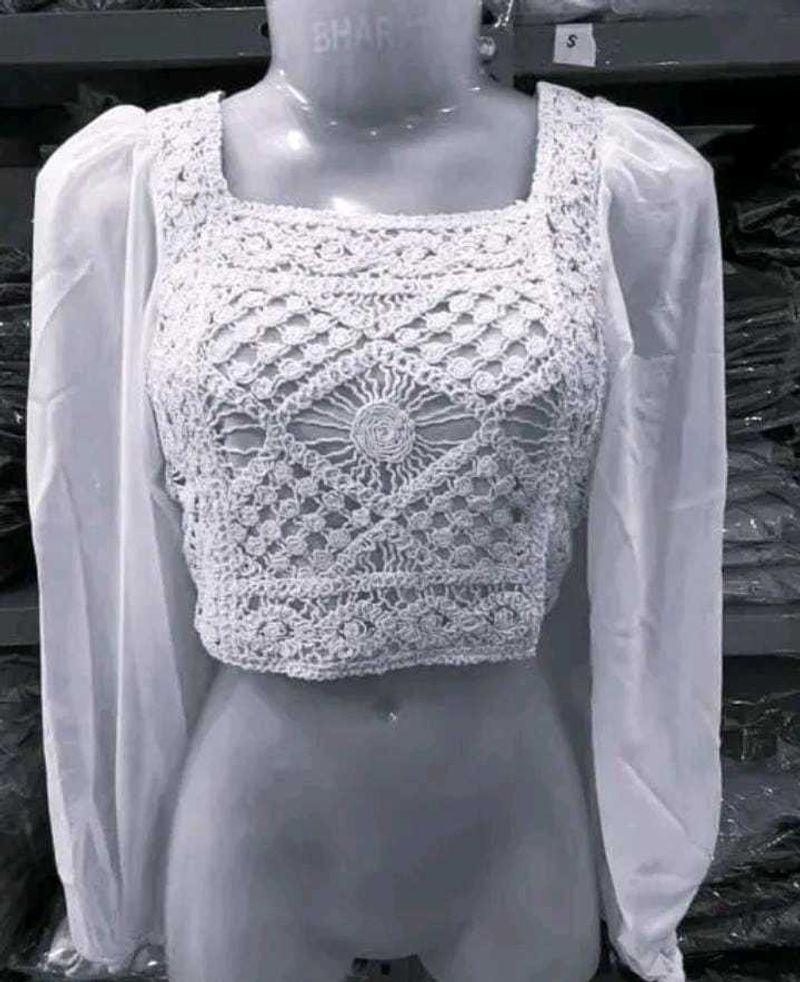 Crochet Detail Crop Top