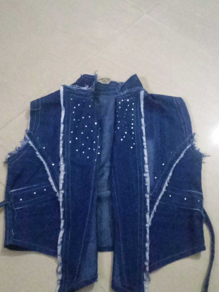 Blue Half Denim Jacket