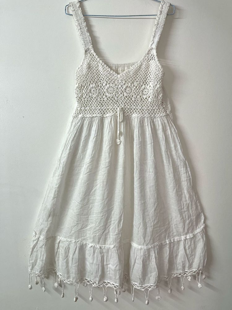 White Crochet Sundress