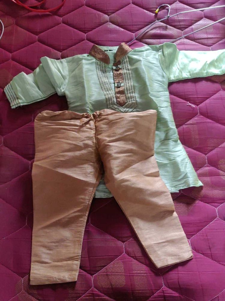 Toddler Ethnic Kurta Set Pista Green