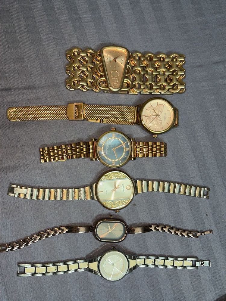 Pack of 6, Vintage Gold Watch Bundle