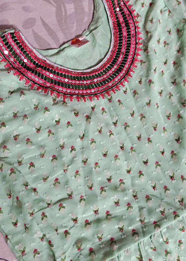 Summer Dress Green + Pink