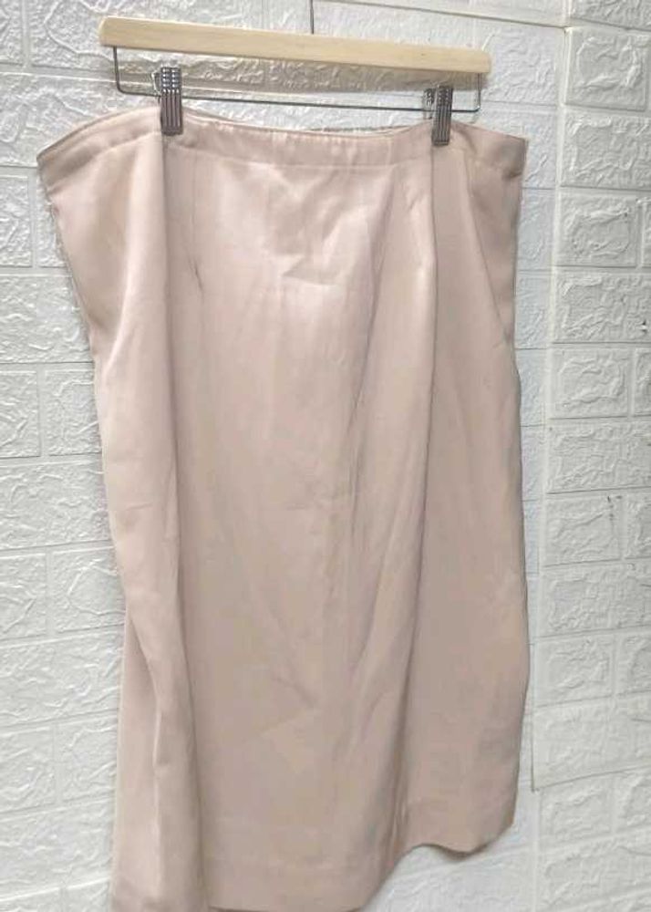 XXL Size Straight Cream Skirt