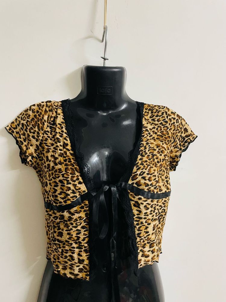Shein Vintage Cheetah Print Top/Jacket