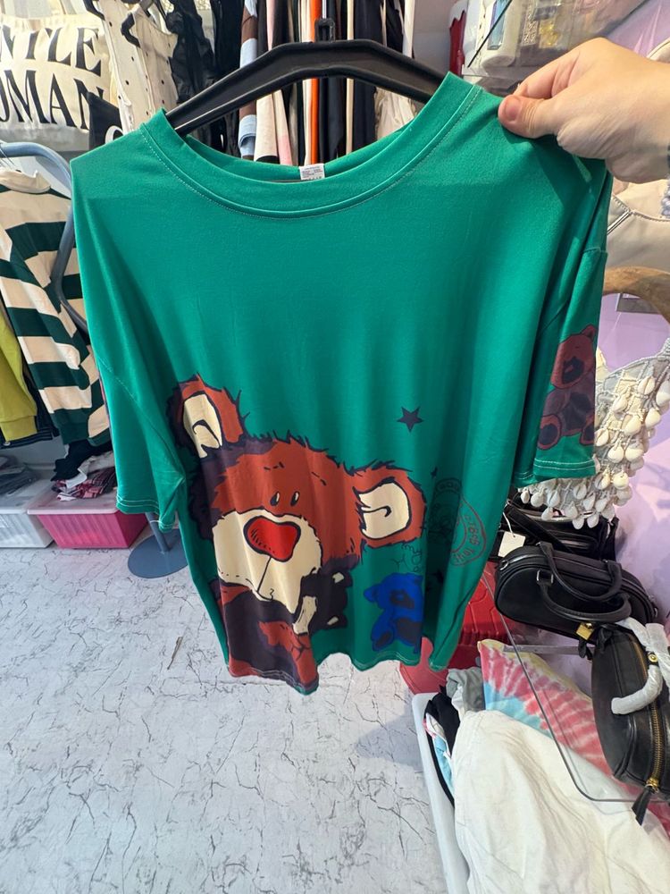 Cute Cartoon Bear Print Tee