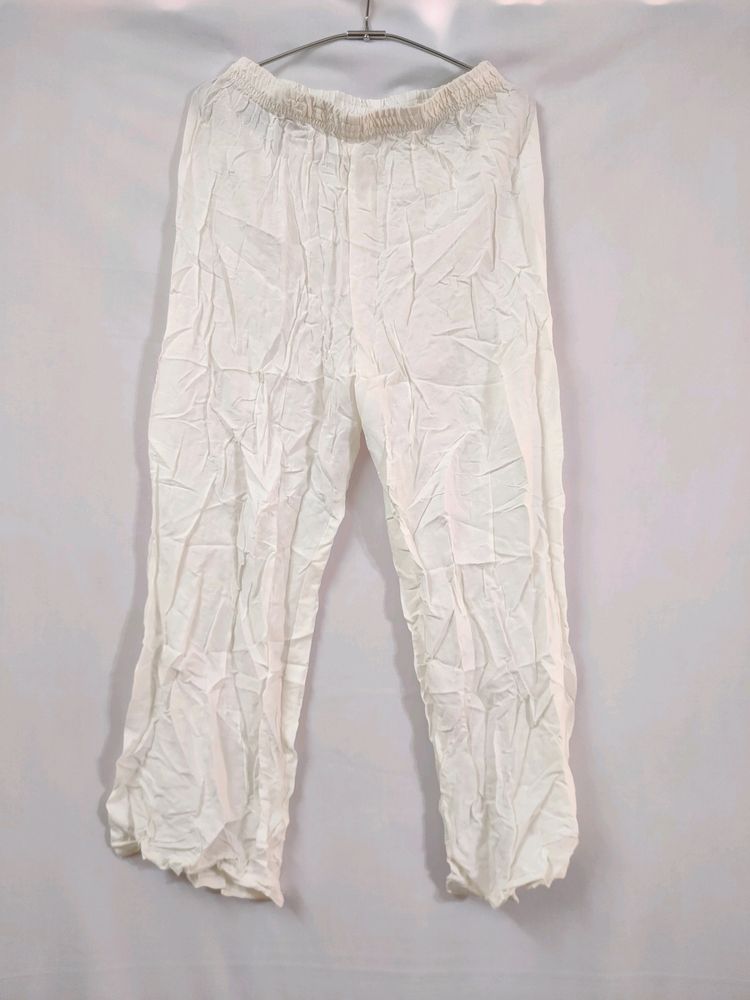 New White Palazzo / Plazo (Mixed Cotton)