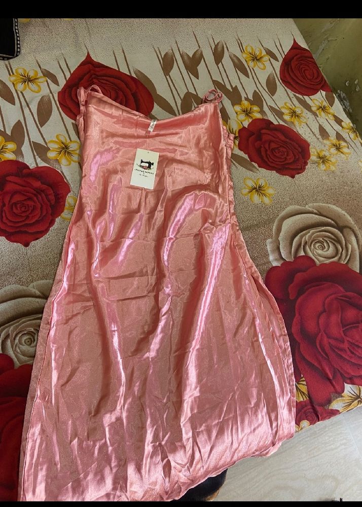 Satin Dress With A Slit