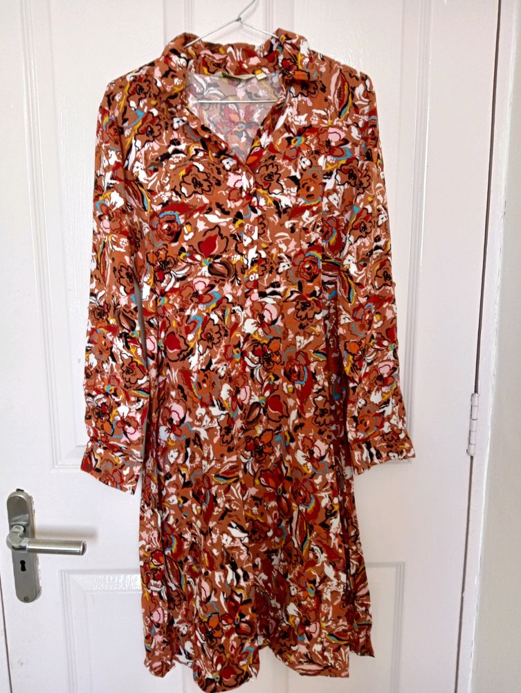Casual Rust Color Dress from Max (Floral Midi)