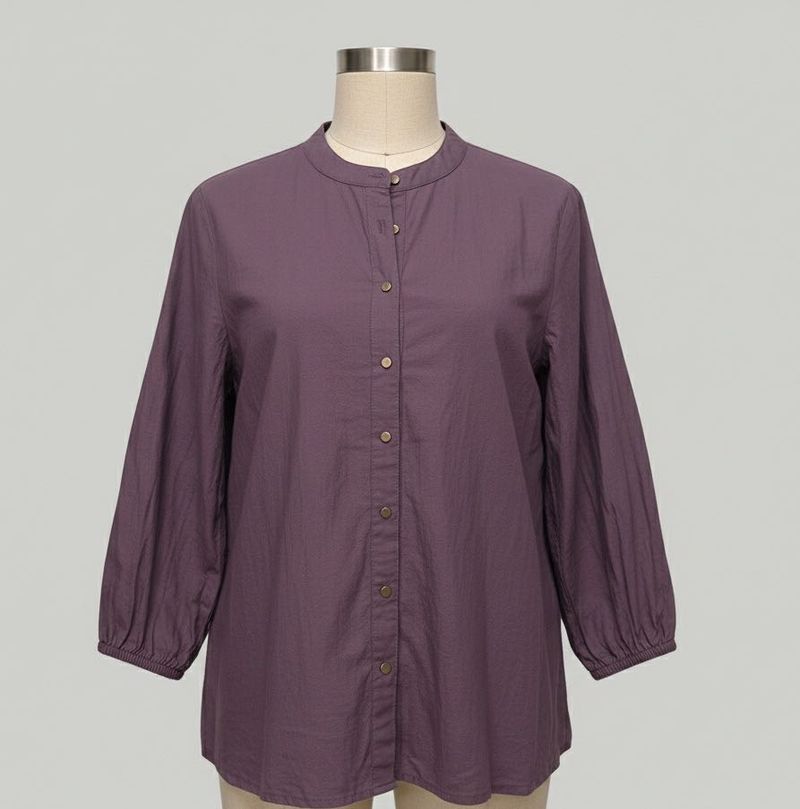 All About You" Mauve Button-Down Blouse with Manda