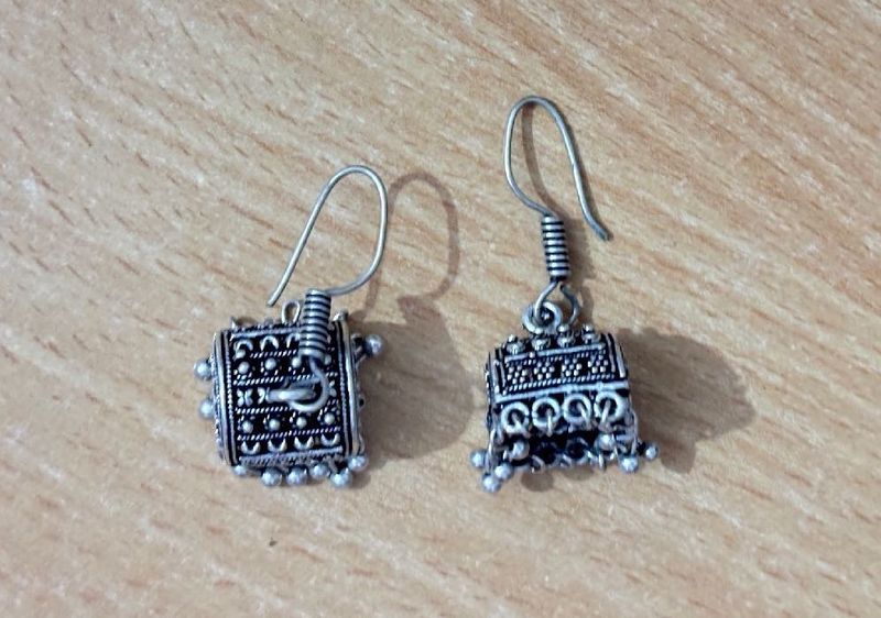 Silver-tone Jhumka Earrings