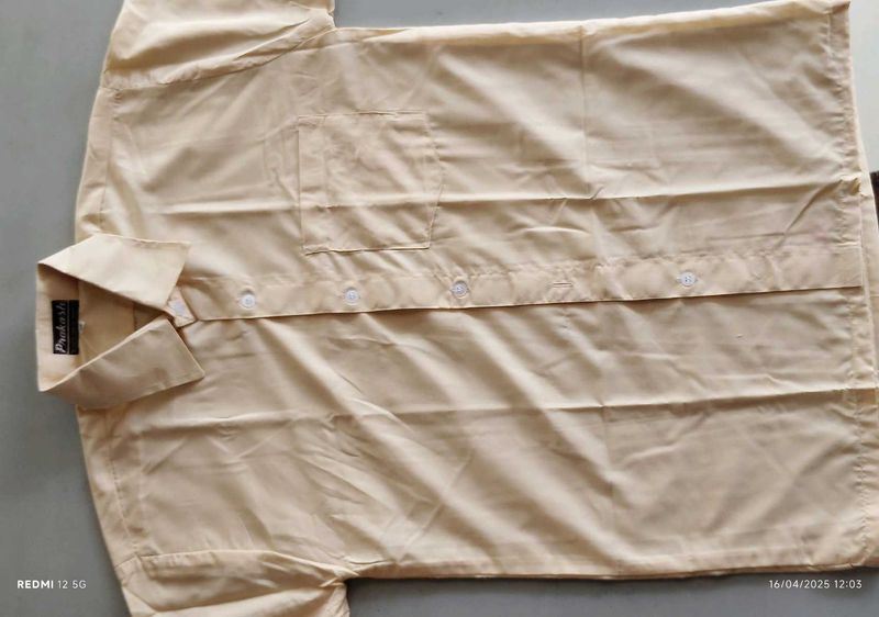 Men&#39;s Cream Button Down Shirt