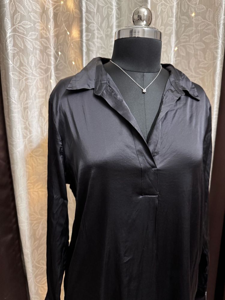 Black Satin Shirt