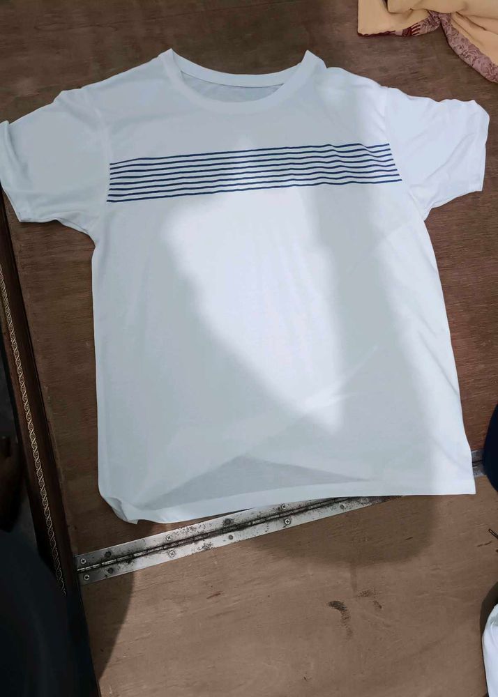 Striped White T-Shirt Brand New Condition