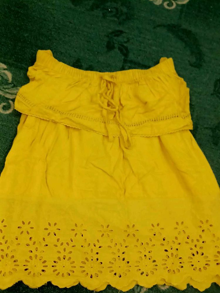 Yellow Off-Shoulder Top