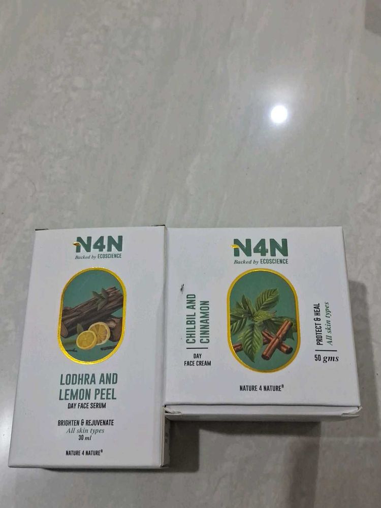 N4N  Lemon Peel Day Serum + Face Cream Combo