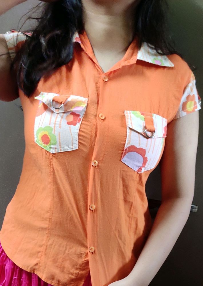 Orange cotton top
