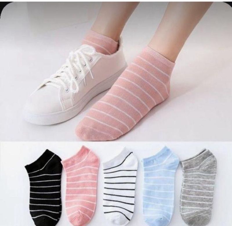 Striped Ankle Socks - Pack of 5