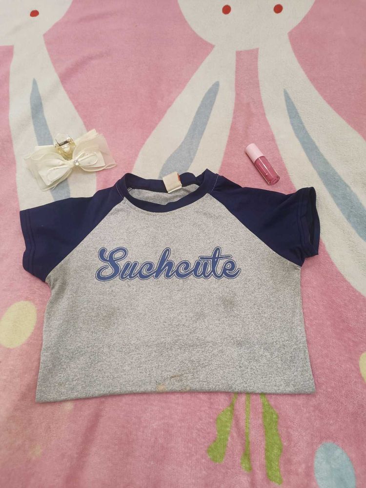 &#34;Suchcute&#34; Graphic Tee - Raglan Style