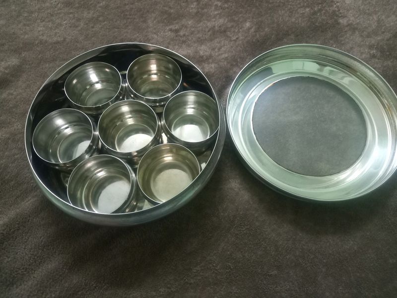 Steel Spice Box With Seven Container/ Masala Dabba