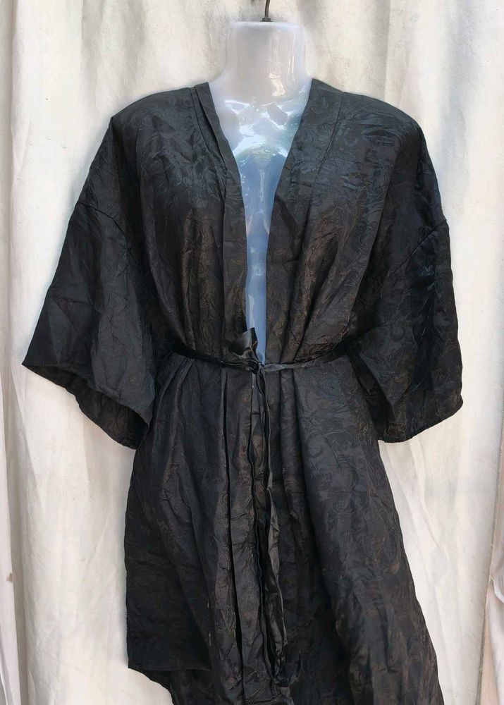 Stylish Black Kimono Robe