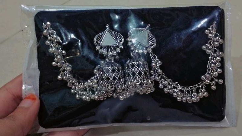 Silver Jhumka Earrings