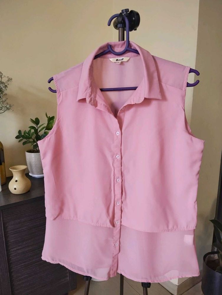 Light Pink Sleeveless Blouse