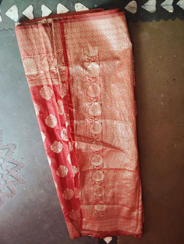 Elegant Red Banarasi Saree