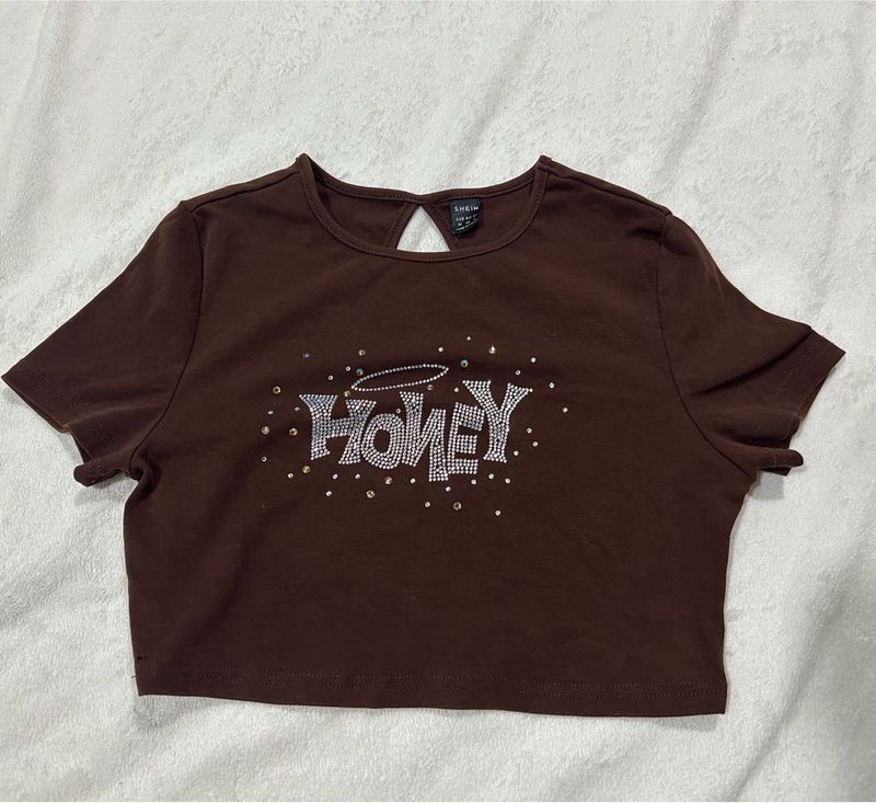 Brown Cropped Tee