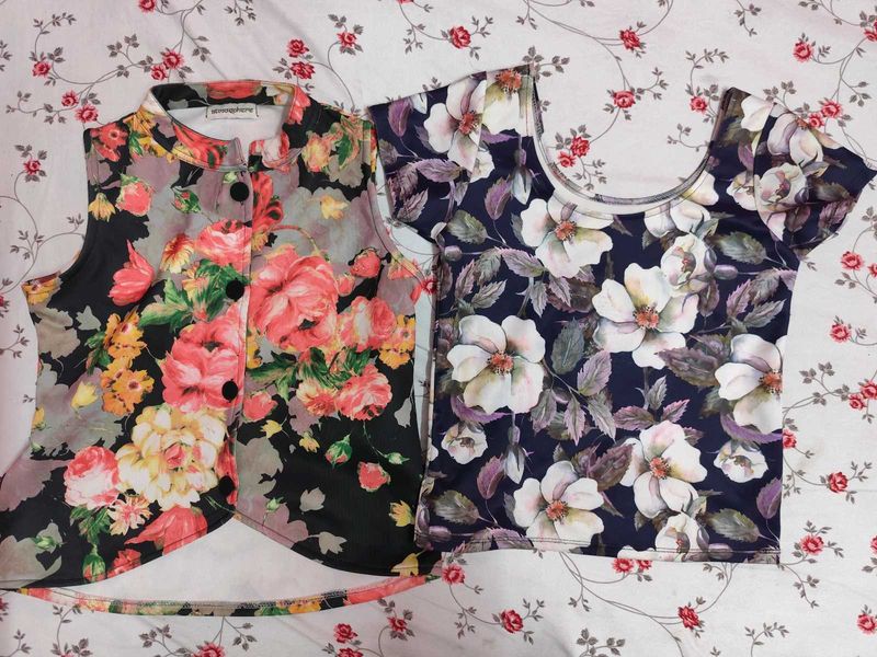 Floral Print Top Set Of 2
