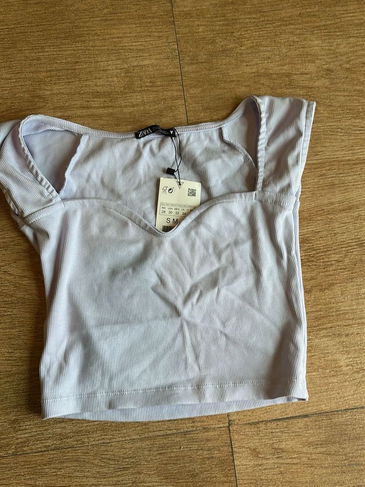 Zara Lilac Crop Top
