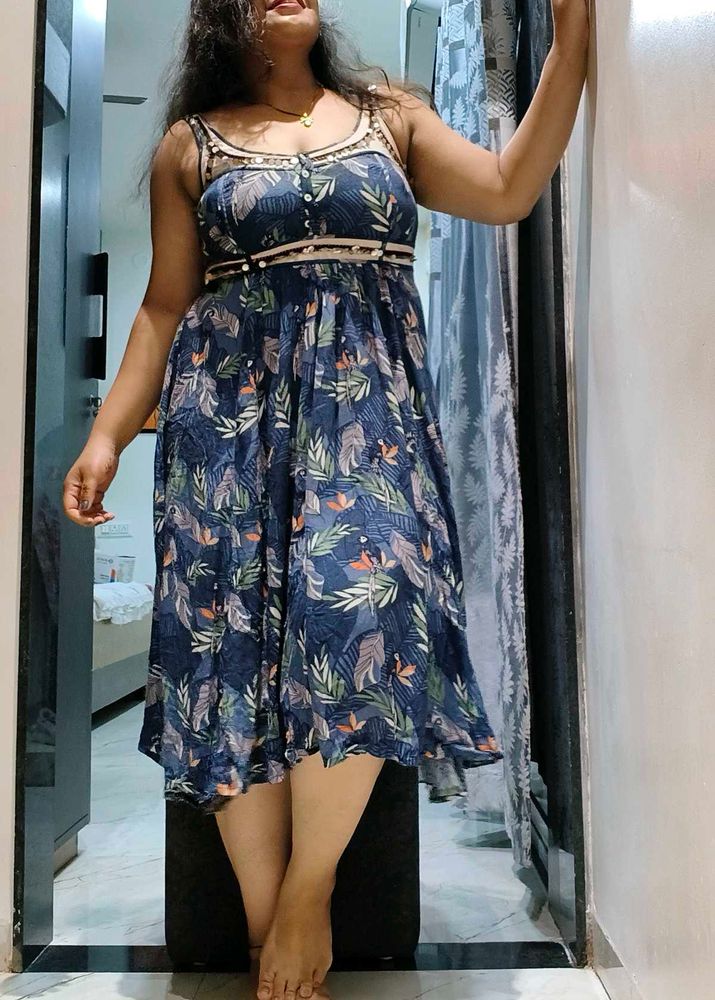 botanical print dress
