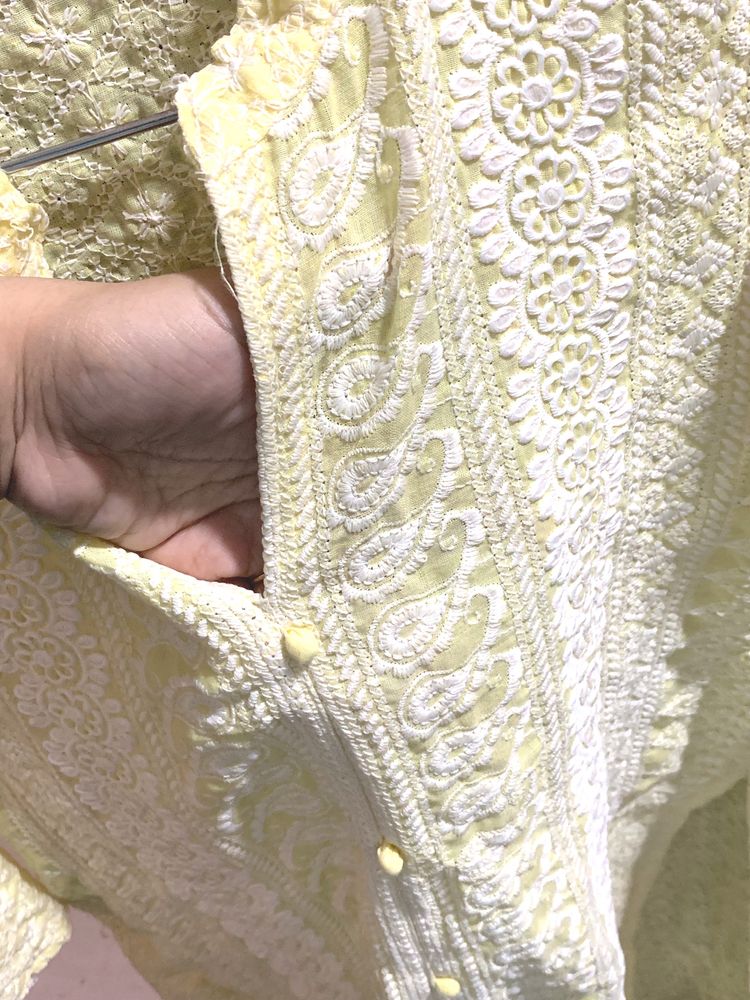 Yellow Chicken Cotton Kurta