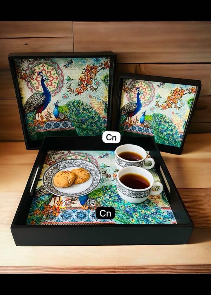 Wooden Trays-set Of 3