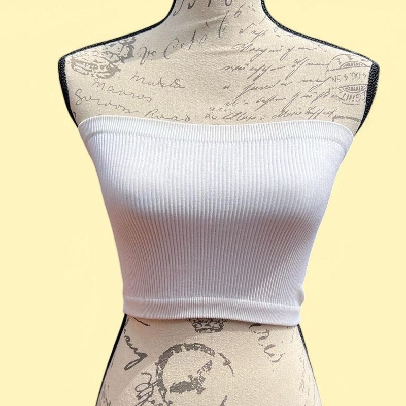 Cotton On Ribbed White Tube Top