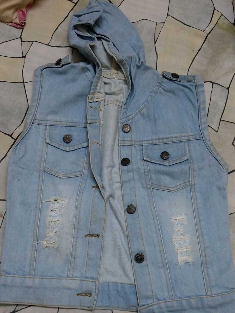Denim Half Sleeve Jacket