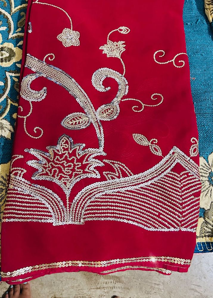 Red New Saree