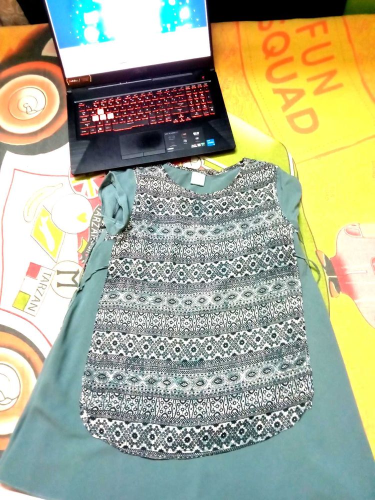 Patterned black top cum kurti