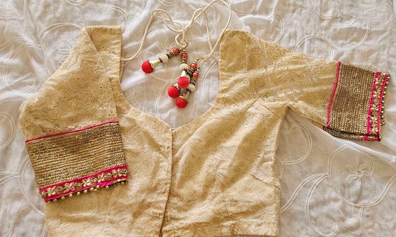 Gold Embellished Sari Blouse