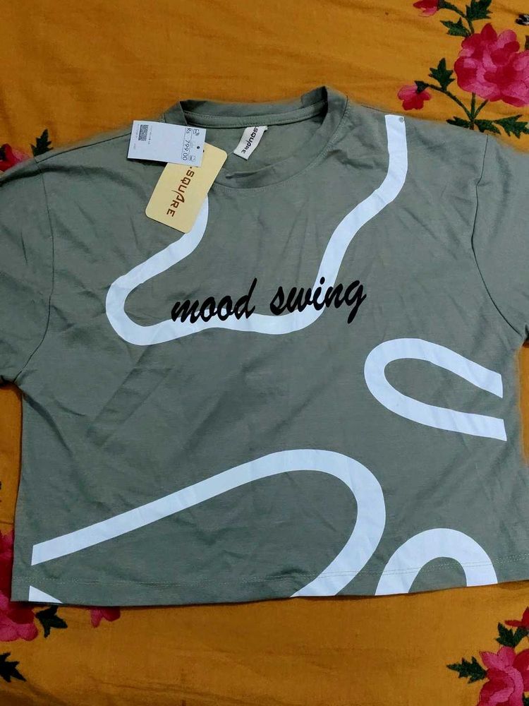 Graphic Print Tee - Olive Green
