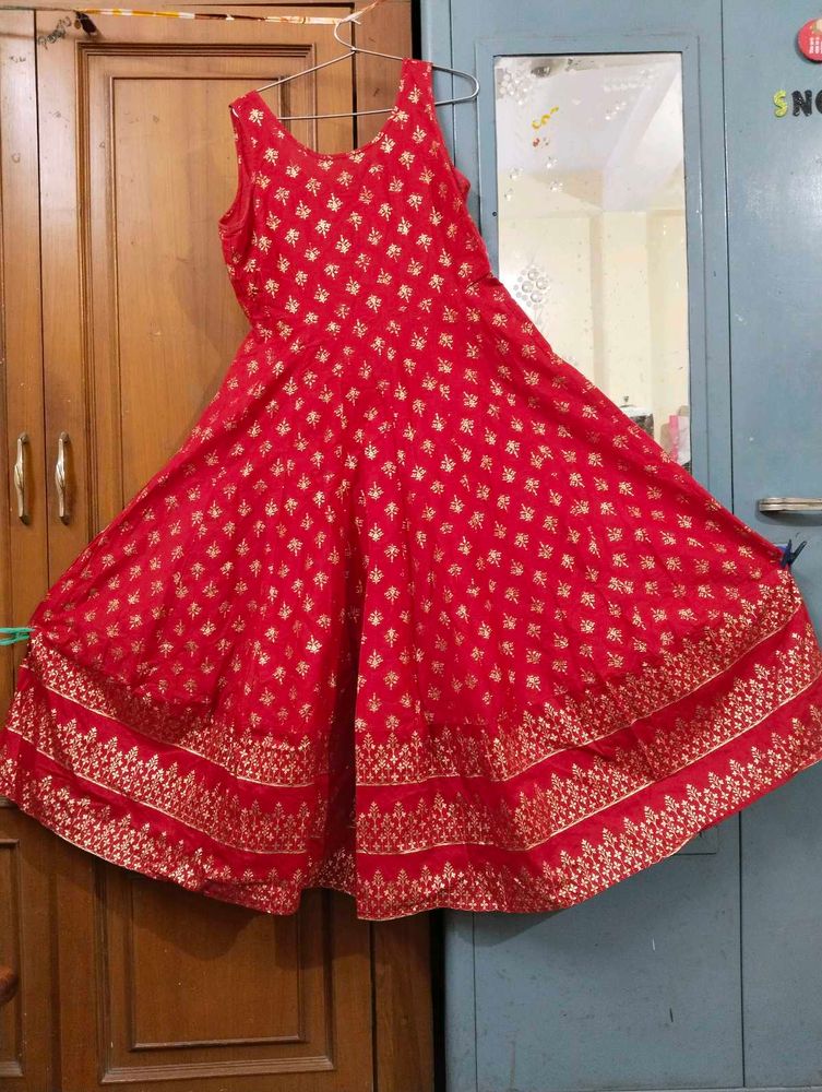 Red &amp; Gold Fit &amp; Flare Dress