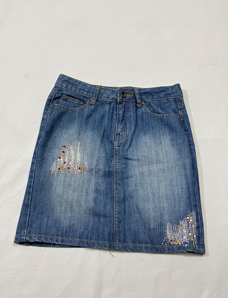 Denim Short Skirt