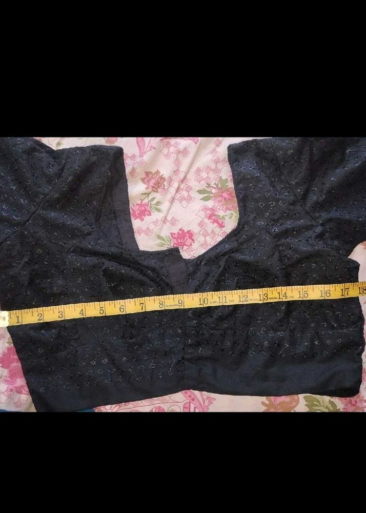 Black Embroidered Blouse 36