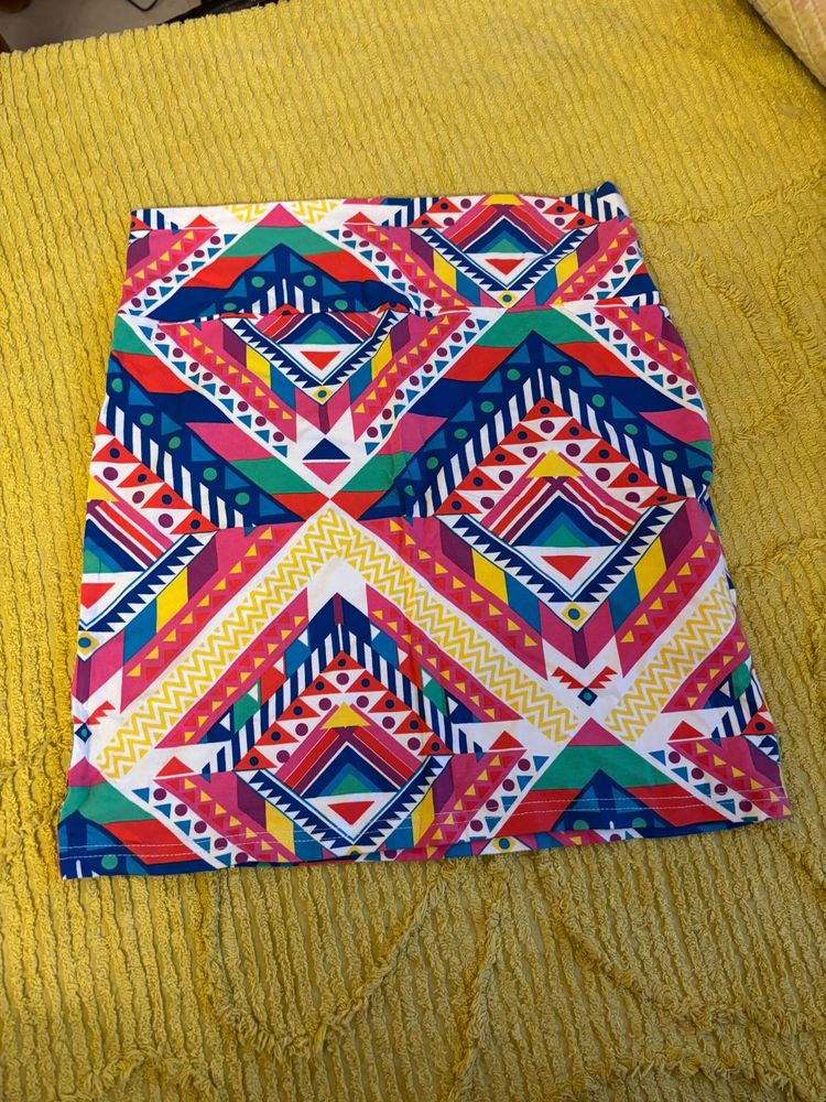 Colorful Geometric Mini Skirt