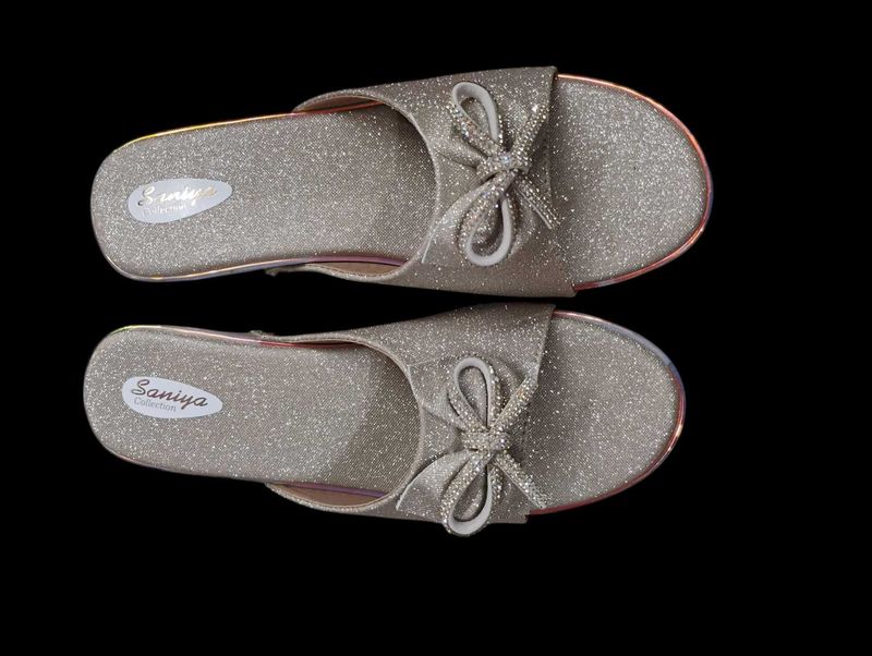 Sparkly Bow Slippers