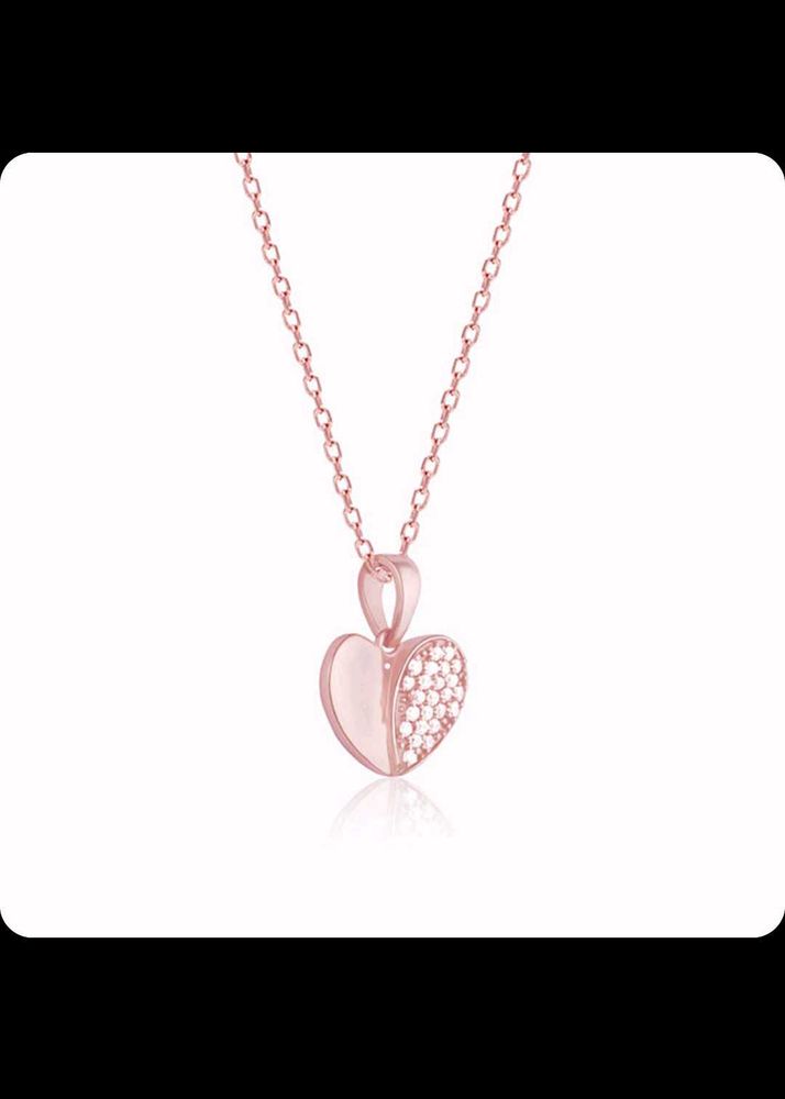 Giva Real Silver Rose Gold Heart Combo Set